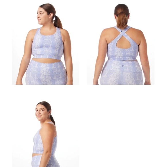 Sz 2X GLYDER Full Force Bra, Lilac Snake NEW w/Tags (Leggings Separate Listing) - Picture 1 of 16